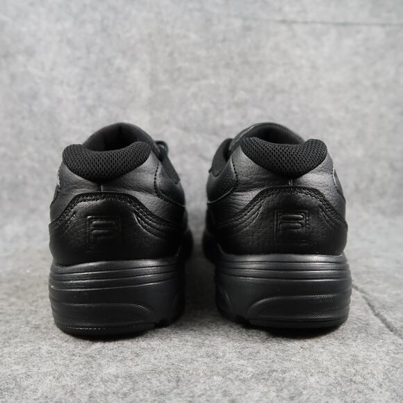 Fila Shoes Mens 8 Athletic Trainer Comfort Sneaker Black Leather Casual Active - Picture 6 of 12